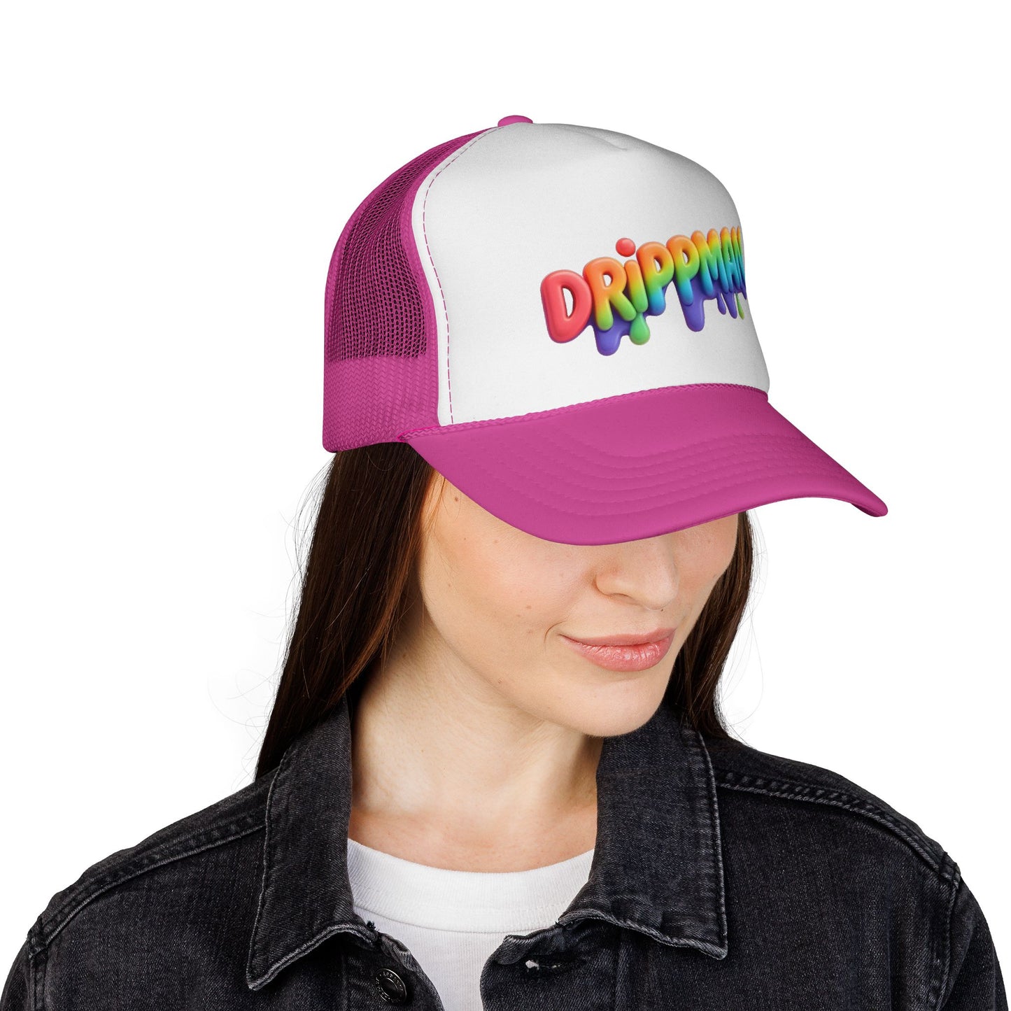 Drippman Rainbow Trucker Cap — Colorful Drip Logo Mesh Hat