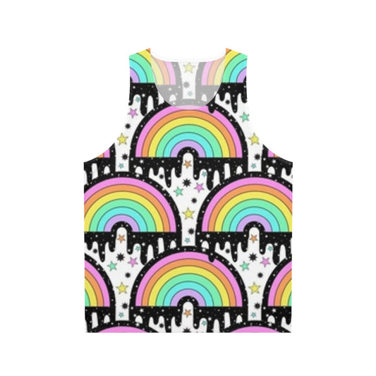 Rainbow Drip Tank Top — Pastel Rainbow Pattern All-Over Print