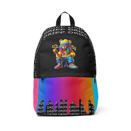 Dripp Gradient Logo Backpack — Colorful Streetwear Daypack