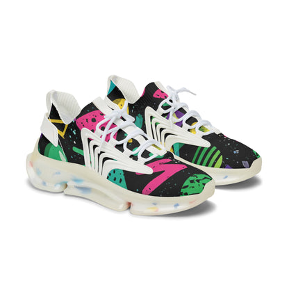 Retro Neon Mesh Sneakers — Women's Colorful Athletic Shoes