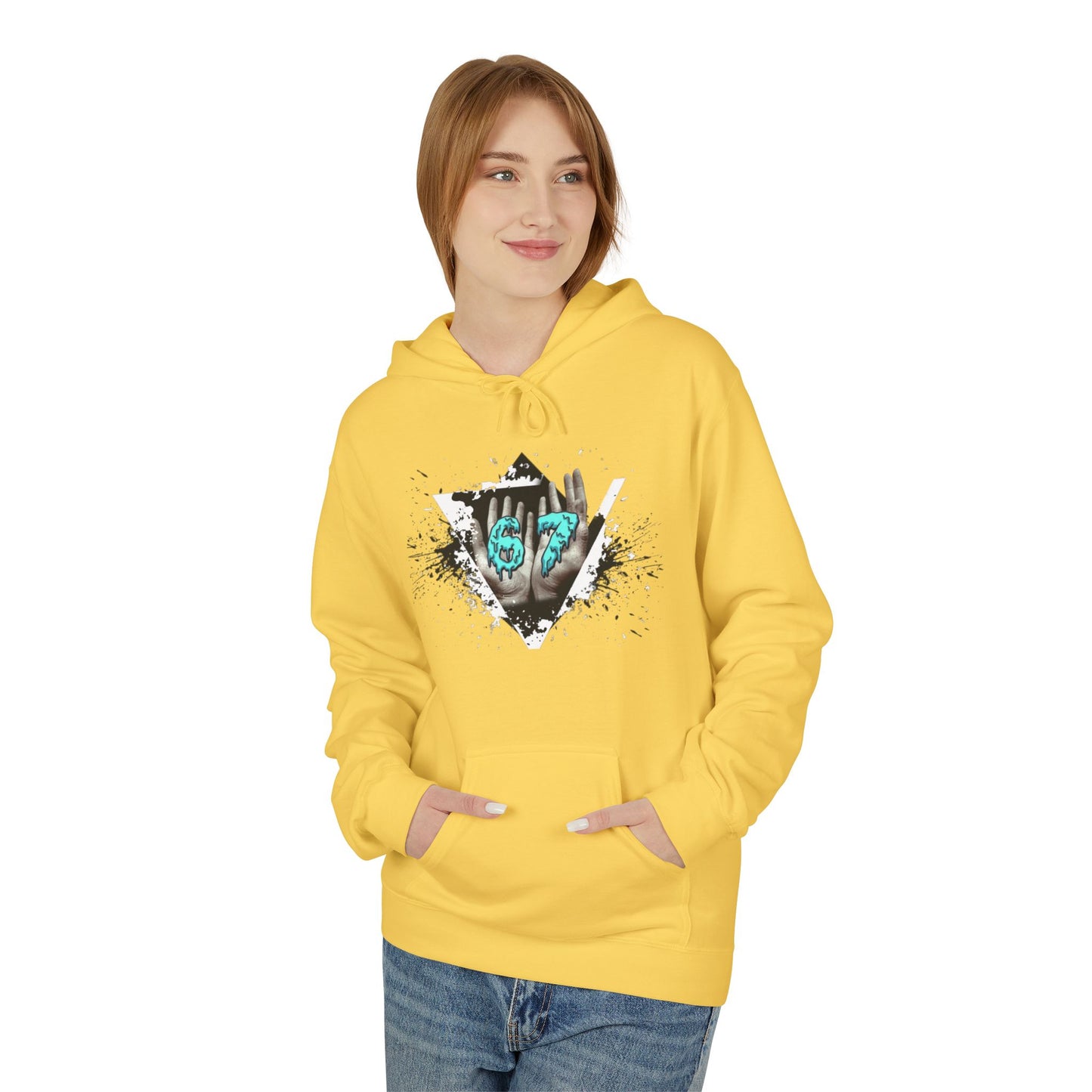 Blue Heart Splash Hoodie — Teal Grunge Heart Graphic Hoodie