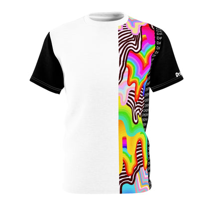 Dripp Rainbow Stripe Tee — Colorful Psychedelic Graphic T-Shirt