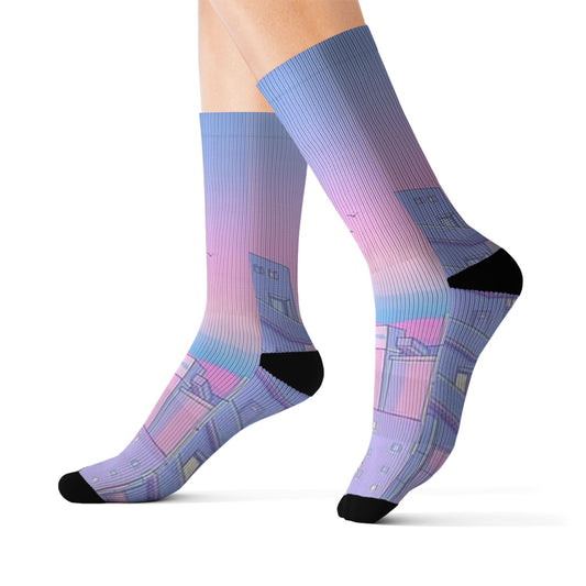 Pastel Vaporwave Sublimation Socks