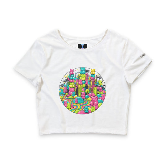 Gummy World Women’s Poly-Cotton Crop Tee