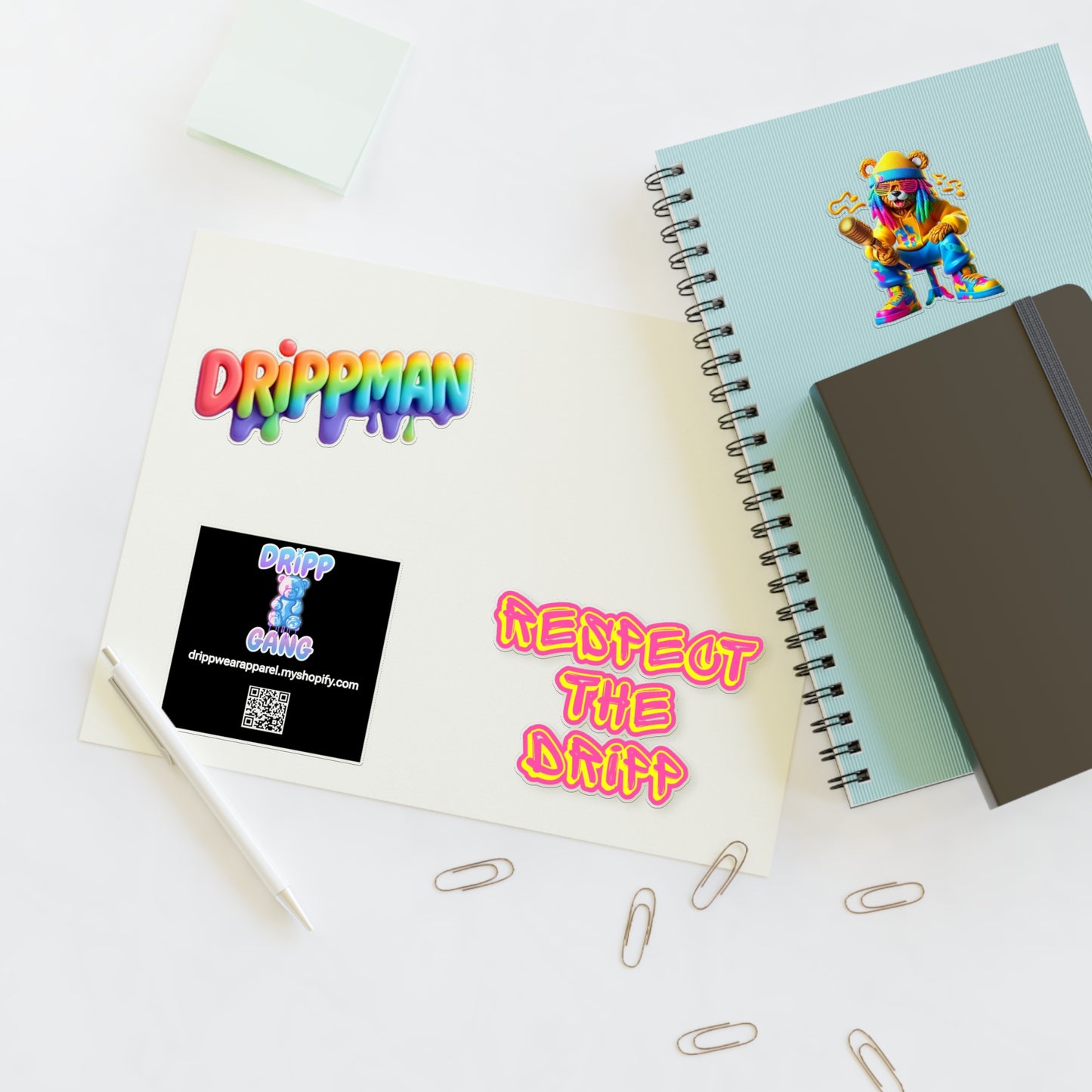 Streetwear Drip Sticker Sheets — "Drippman" & "Respect the Dripp" Vinyl Decals