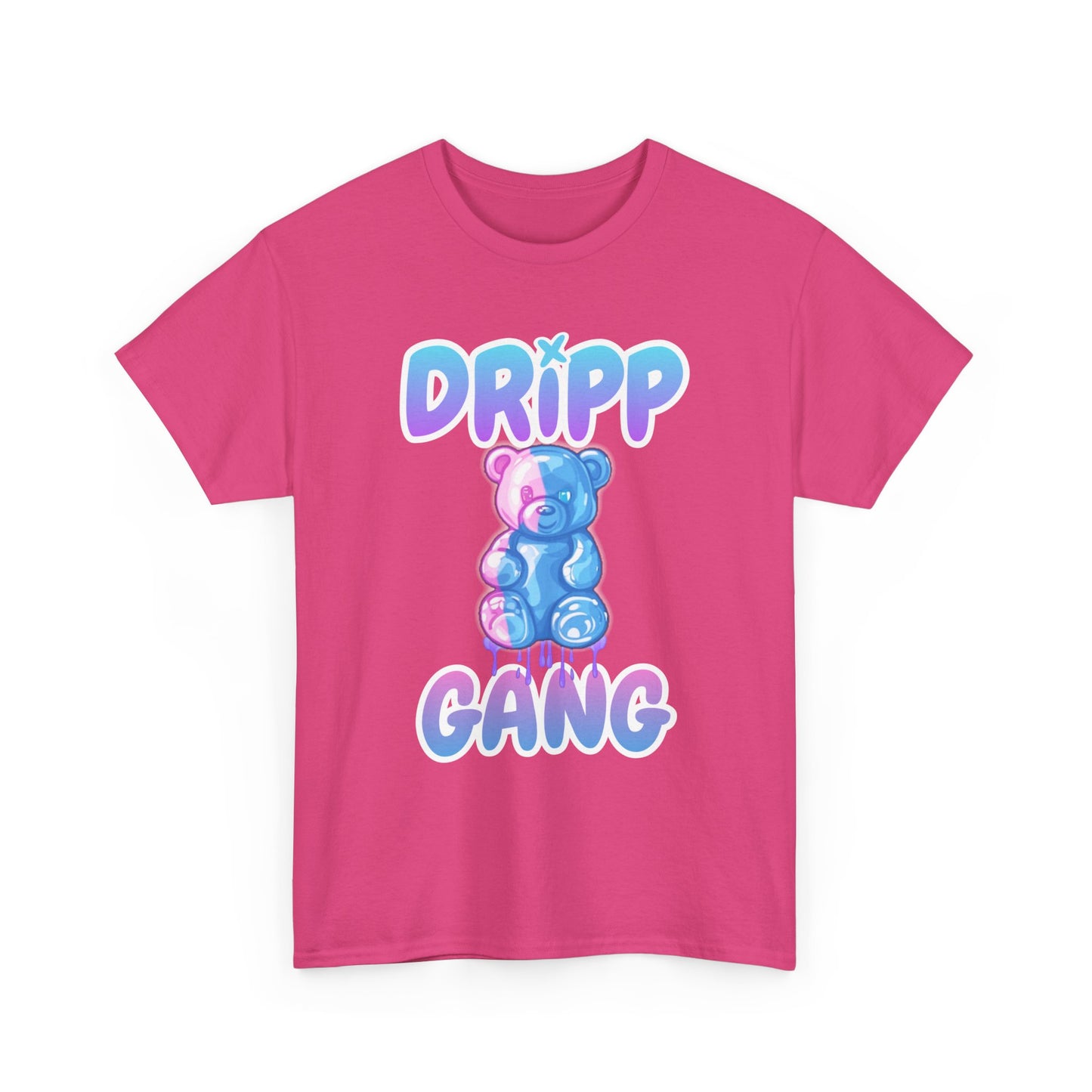 Dripp Gang Graphic Tee, Casual Streetwear Shirt, Colorful Bear T-shirt, Trendy Gift for Friends, Cool Graphic Apparel