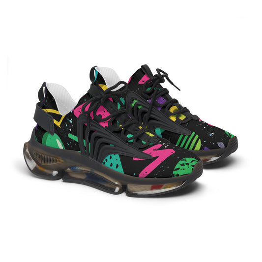 Retro Neon Mesh Sneakers — Women's Colorful Athletic Shoes