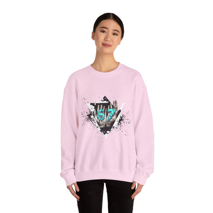 Crewneck Sweatshirt – Teal 67 Design