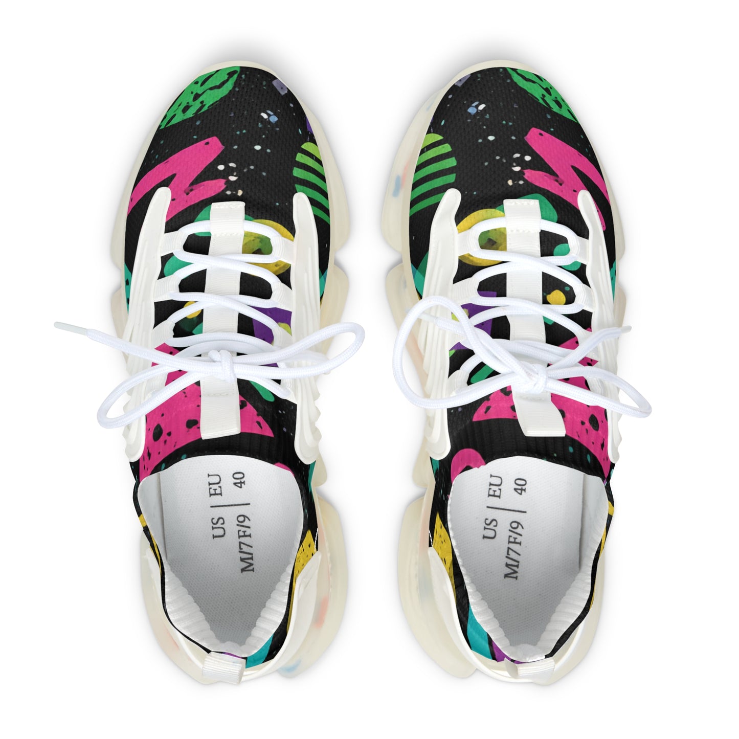 Retro Neon Mesh Sneakers — Women's Colorful Athletic Shoes