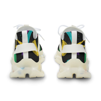 Men's Mesh Sneakers — Retro Neon Abstract Athletic Shoes