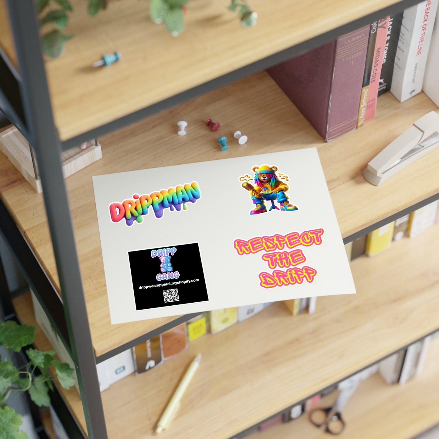 Streetwear Drip Sticker Sheets — "Drippman" & "Respect the Dripp" Vinyl Decals