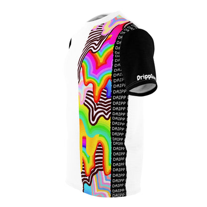 Dripp Rainbow Stripe Tee — Colorful Psychedelic Graphic T-Shirt