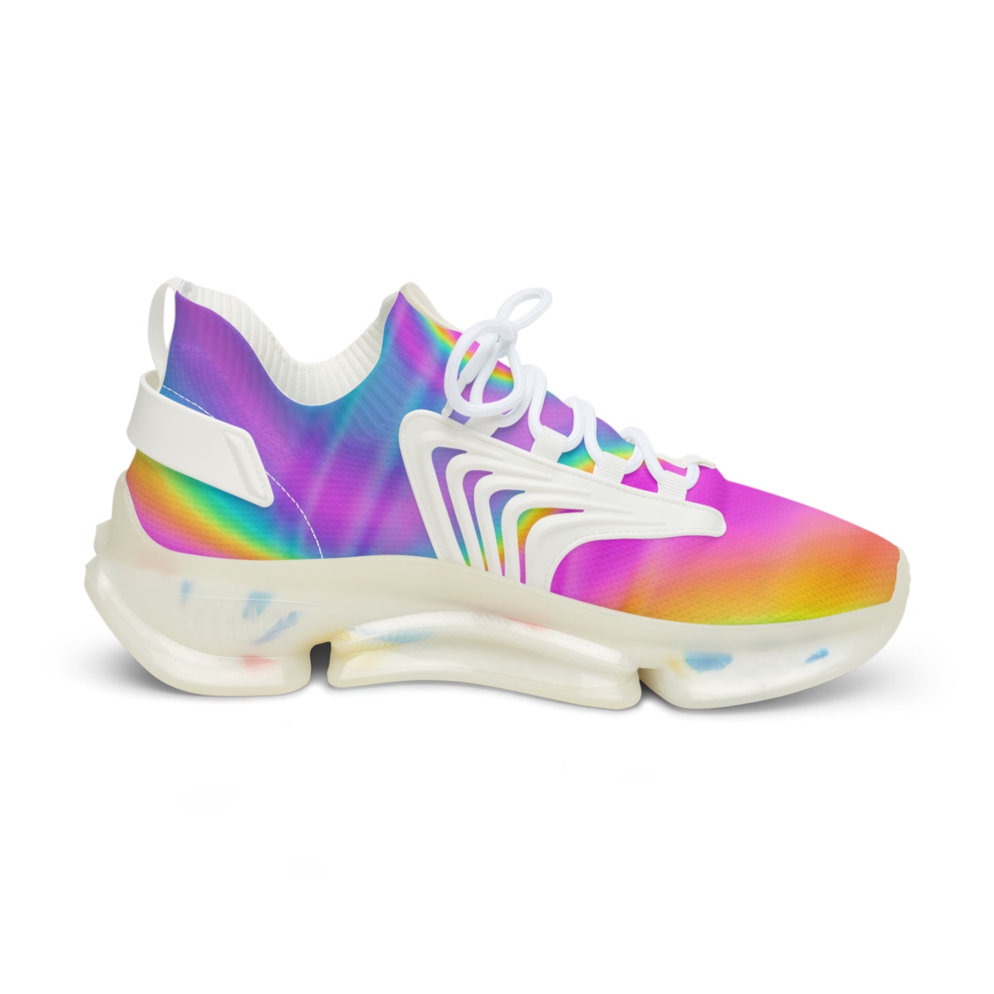 Rainbow Gradient Mesh Sneakers — Men’s Lightweight Athletic Shoes