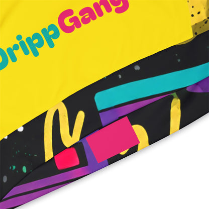 Retro 90s Pattern Athletic Hoodie — Colorful Geometric All-Over Print