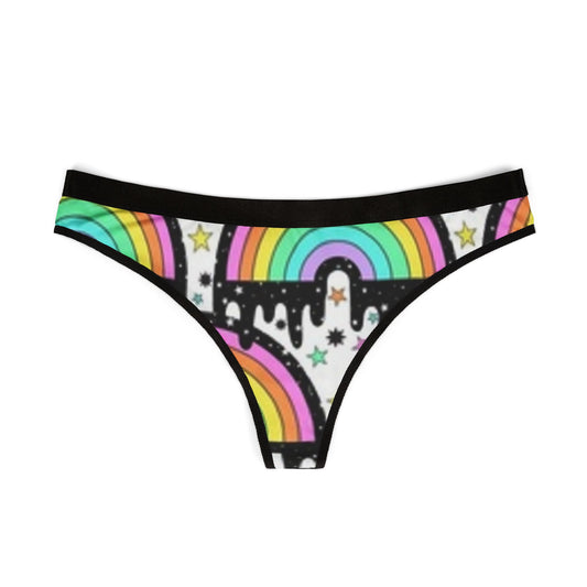 Rainbow Drip Thong – Colorful Pastel Rainbow Women's Thong