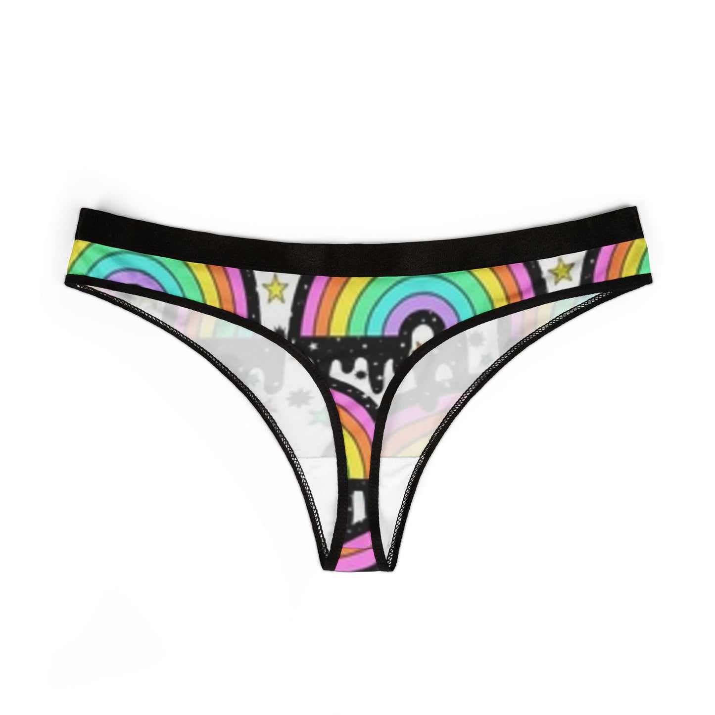 Rainbow Drip Thong – Colorful Pastel Rainbow Women's Thong