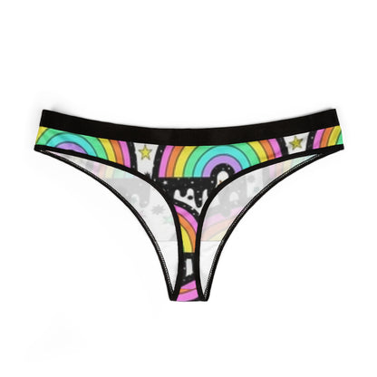 Rainbow Drip Thong – Colorful Pastel Rainbow Women's Thong
