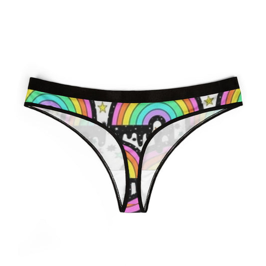 Rainbow Drip Thong – Colorful Pastel Rainbow Women's Thong