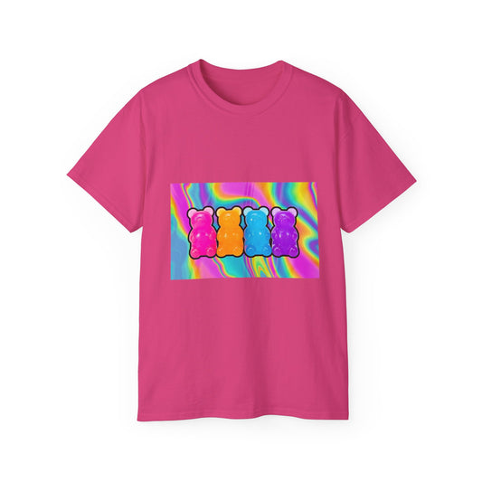 Psychedelic Gummy Bears Tee — Colorful Retro Candy Graphic T-Shirt