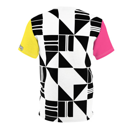 Pink and Yellow Respect The Dripp Tee — Colorful Streetwear Graphic T-Shirt