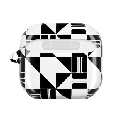 AirPod Case — Black & White Geometric Pattern with "Respect The Dripp" Neon Text