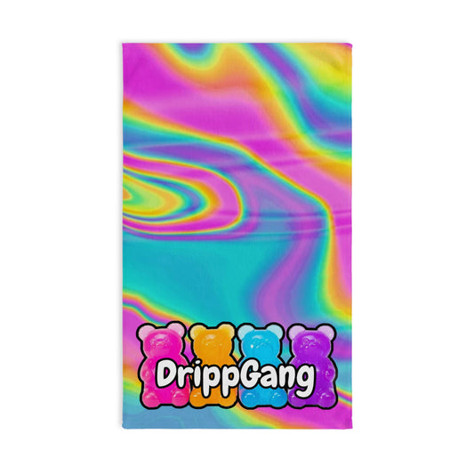 DrippGang Rainbow Swirl Hand Towel — Colorful Gummy Bear Bath & Kitchen Towel