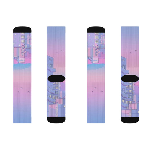 Pastel Vaporwave Sublimation Socks