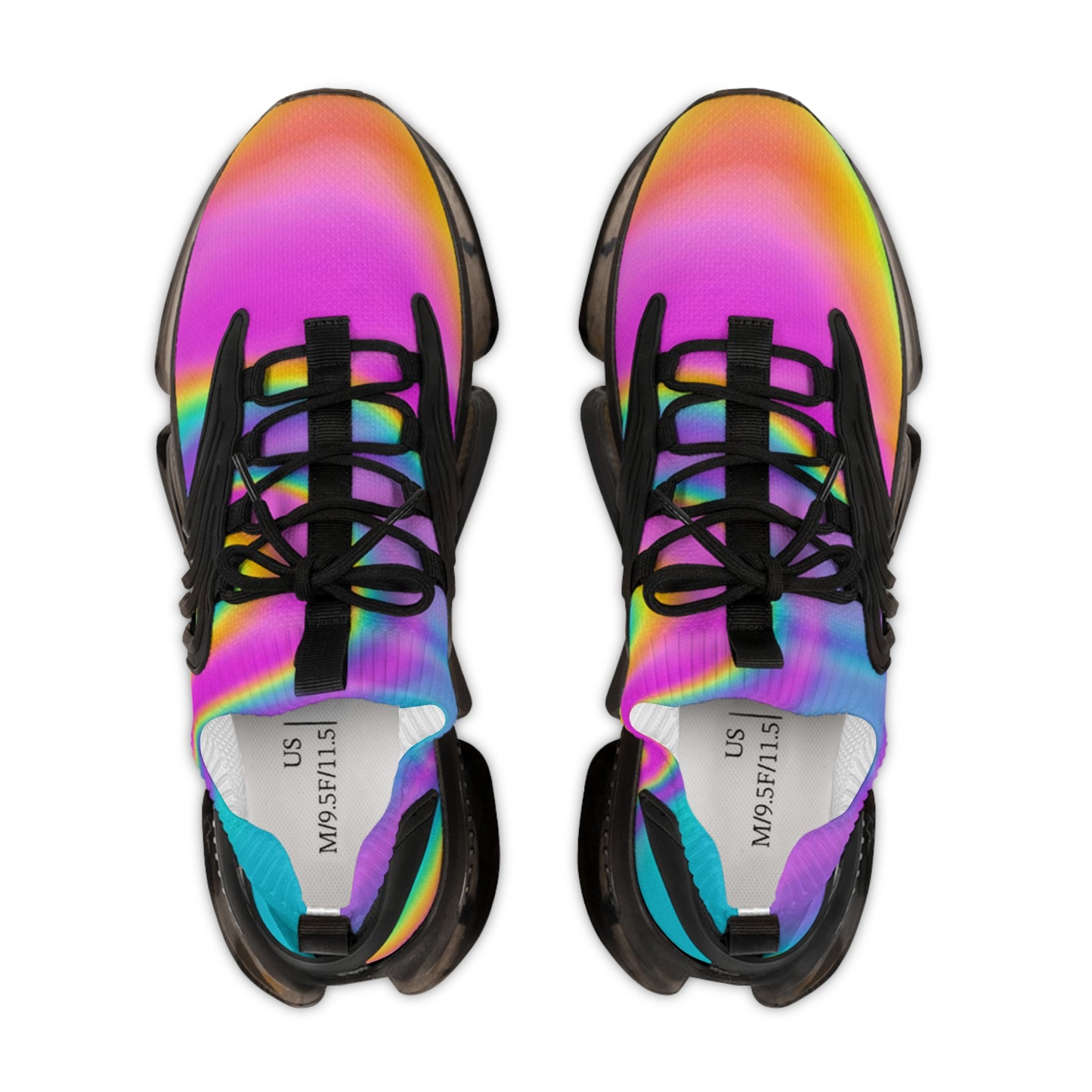 Rainbow Gradient Mesh Sneakers — Men’s Lightweight Athletic Shoes