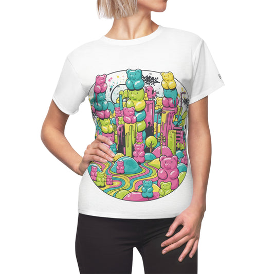 Gummy Bear City Women's Tee — Colorful Candyland All-Over Print