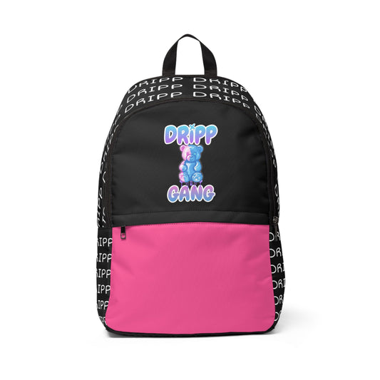 Dripp Gang Pink Accent Backpack — Cute Vaporwave Graphic School Bag
