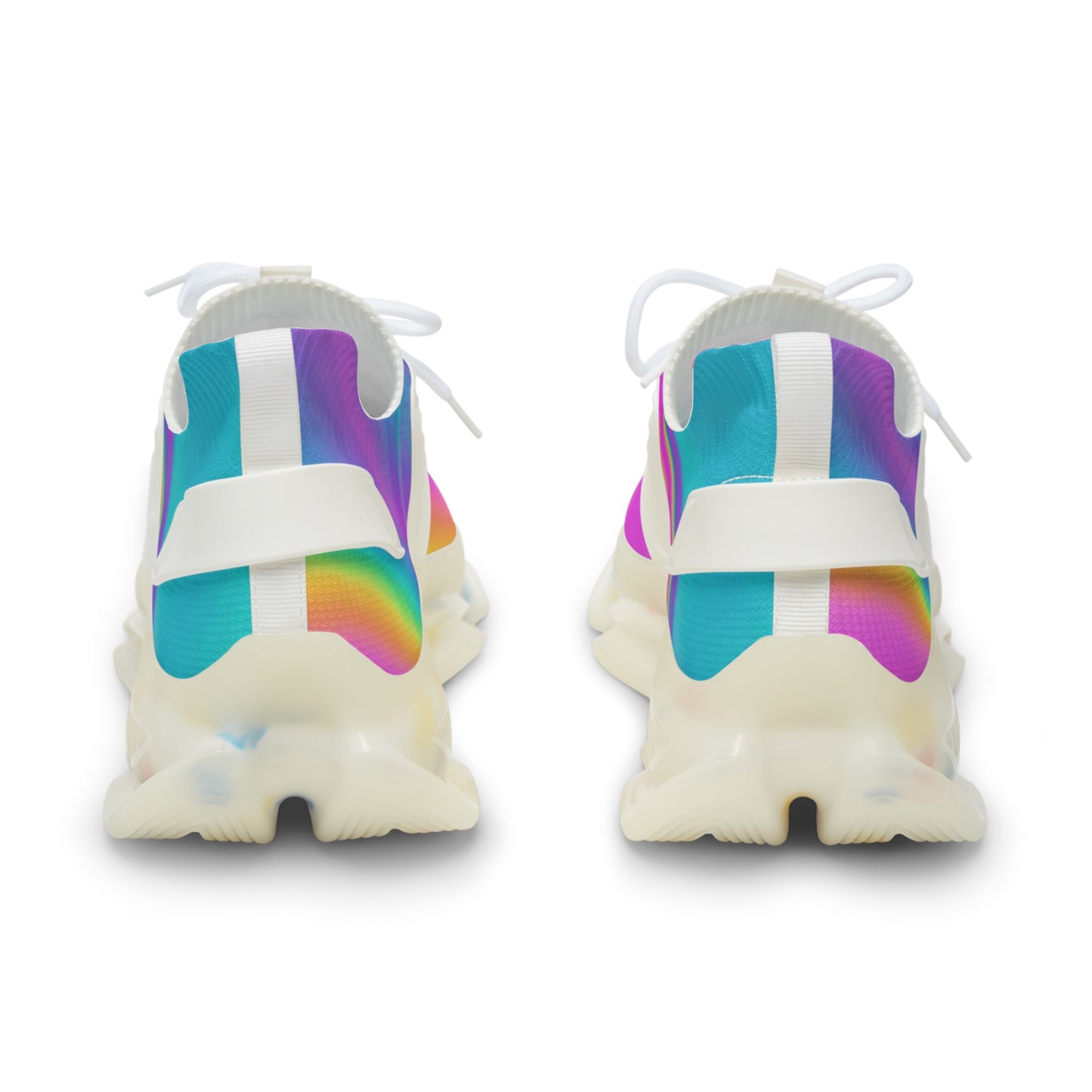 Rainbow Gradient Mesh Sneakers — Men’s Lightweight Athletic Shoes