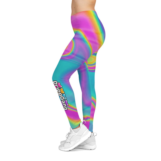 Psychedelic Rainbow Tie-Dye Leggings — Colorful All-Over Print