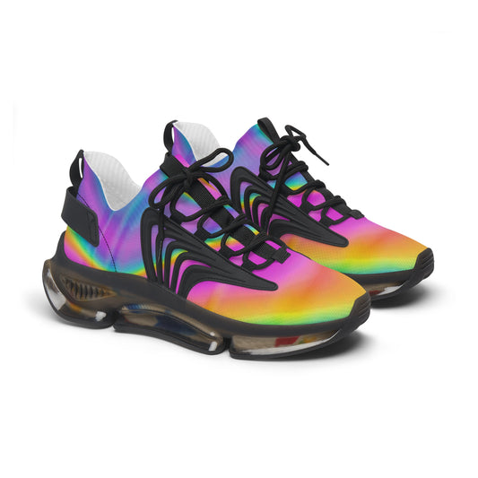 Rainbow Mesh Sneakers — Women's Lightweight Breathable Athletic Shoes