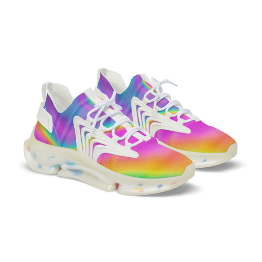 Rainbow Gradient Mesh Sneakers — Men’s Lightweight Athletic Shoes