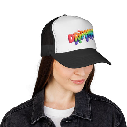 Drippman Rainbow Trucker Cap — Colorful Drip Logo Mesh Hat