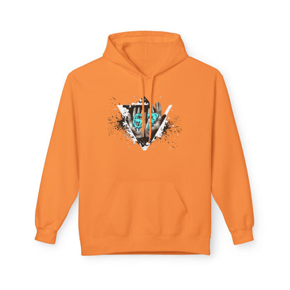 Blue Heart Splash Hoodie — Teal Grunge Heart Graphic Hoodie