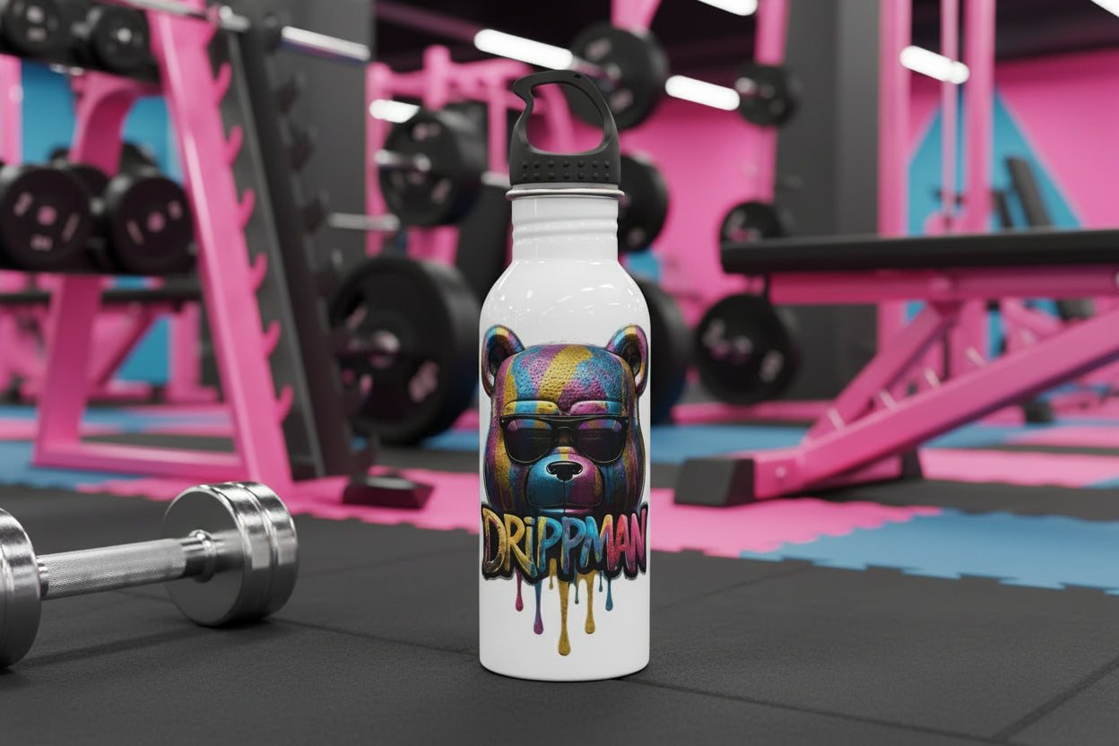 Drippin' Bear Stainless Steel Water Bottle – Colorful Dripman Design