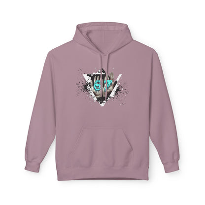 Blue Heart Splash Hoodie — Teal Grunge Heart Graphic Hoodie