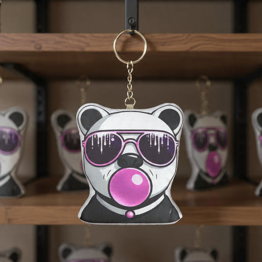Bubble Gum Dripp Bear Plush Keychain – Custom Shape Plush Keychain
